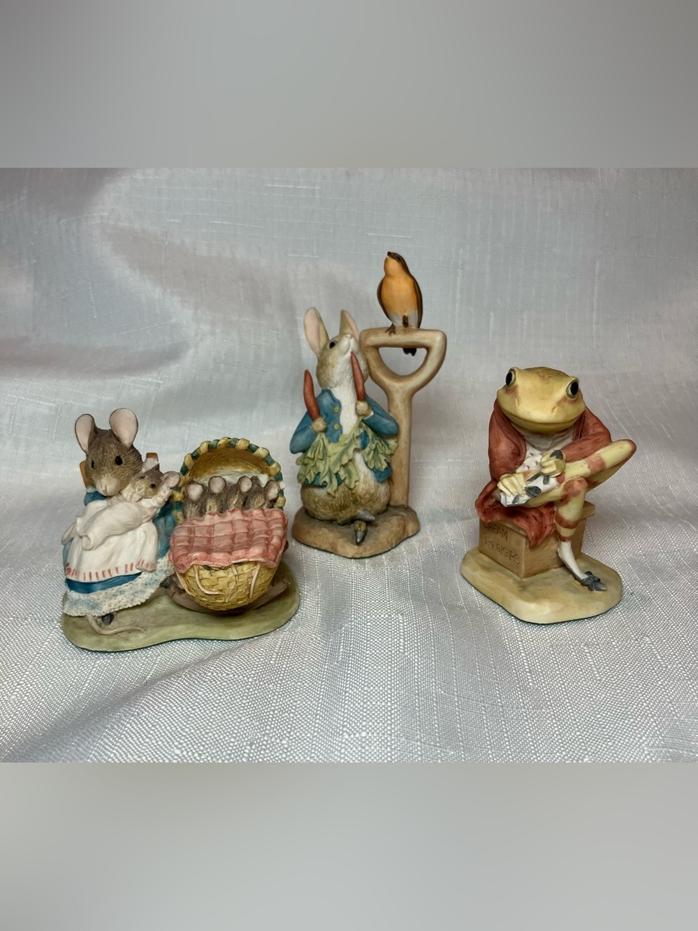 Vintage Beatrix Potter Figures, Set Of 3, Made in Britain, 1991, Border Fine Art